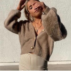 Princess Polly Merlo Cardigan in Tan Beige size S/M